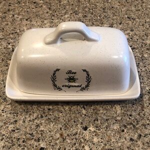Bumblebee Butter Dish Heavy Pottery Bee 🐝 Original